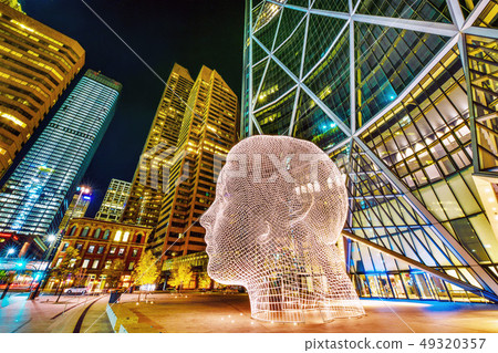 Night view of the popular  in Calgary, Canada 49320357