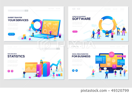 illustration of data analysis, management app, consulting, social media marketing 49320799