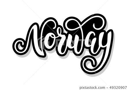 Norway calligraphy template text for your design illustration concept. Handwritten lettering title Norway calligraphy template text for your design illustration concept. Handwritten lettering title 49320907