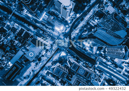 Aerial view of Sathorn intersection or junction Aerial view of Sathorn intersection or junction 49322432