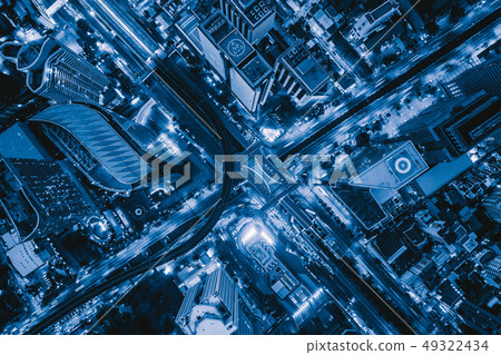 Aerial view of Sathorn intersection or junction Aerial view of Sathorn intersection or junction 49322434