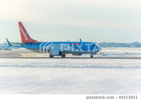 Montreal, Canada- January 20, 2019: Airplane of Su Montreal, Canada- January 20, 2019: Airplane of Su 49322651