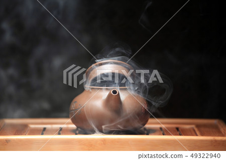 hot Chinese teapot bamboo desk nobody 49322940