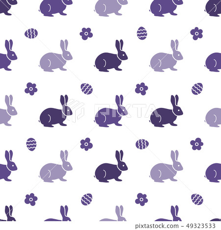 Seamless pattern with Easter Bunny Rabbits, hares Seamless pattern with Easter Bunny Rabbits, hares 49323533