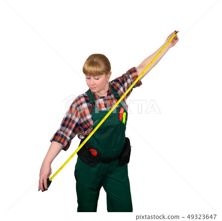 woman with tape measure isolated on white woman with tape measure isolated on white 49323647