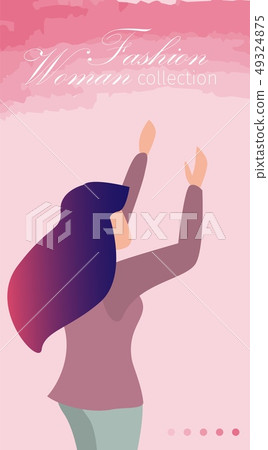 Cartoon Store Poster Fashion Woman Collection. 49324875