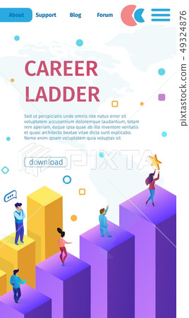 Vertical Banner is Written Career Ladder Cartoon. Vertical Banner is Written Career Ladder Cartoon. 49324876