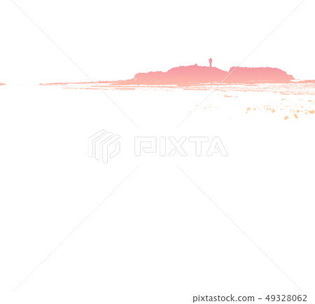 Enoshima (Nishihama) silhouette (pink) 49328062