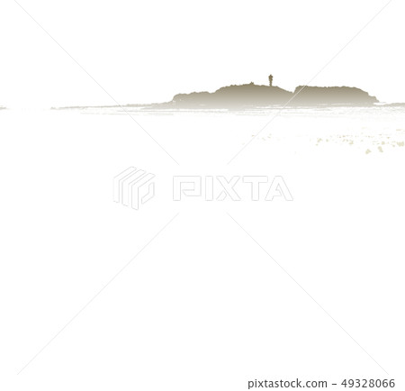 Enoshima (Nishihama) silhouette (gold) Enoshima (Nishihama) silhouette (gold) 49328066