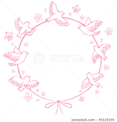Spring hand drawn birds Spring hand drawn birds 49329399