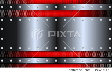 Geometric abstract design in metallic color with rivets and glitter 49329616