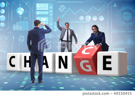 Businessman taking chance for change Businessman taking chance for change 49330455