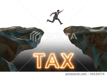 Businessman in tax payment concept 49330574