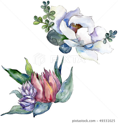 Bouquets floral botanical flowers. Watercolor background illustration set. Isolated bouquet Bouquets floral botanical flowers. Watercolor background illustration set. Isolated bouquet 49331025