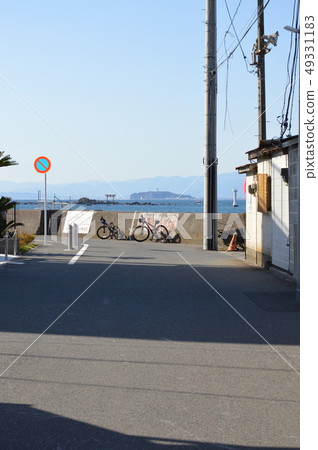 Enoshima seen from the way to the sea Enoshima seen from the way to the sea 49331183