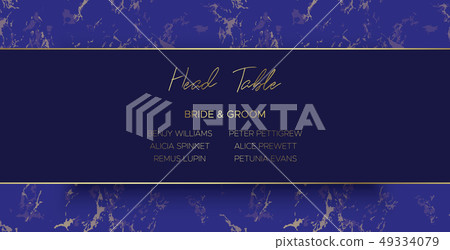 Head Table Bride and groom template. Blue marble 49334079