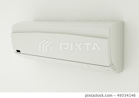 Split-system air conditioner on white wall. 3D illustration Split-system air conditioner on white wall. 3D illustration 49334146