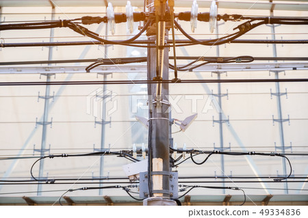 Electric power line tower of railway structure of Electric power line tower of railway structure of 49334836