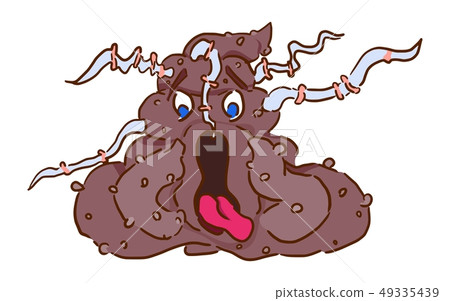 character poop with worms emotion shock new 49335439
