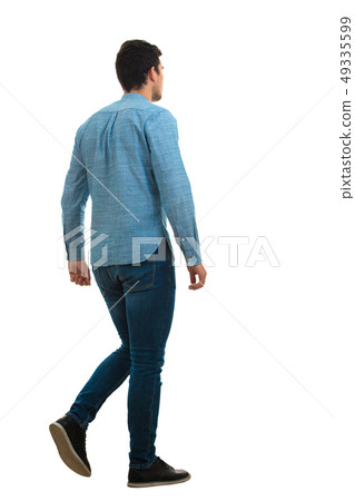 walking man back portrait walking man back portrait 49335599