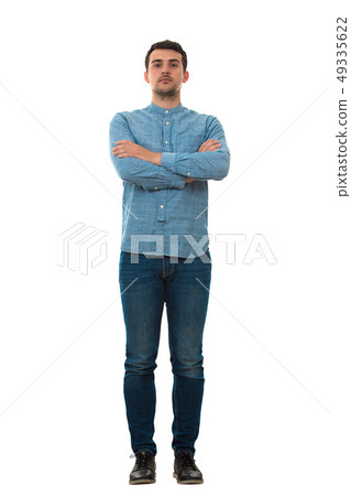 man with crossed hands man with crossed hands 49335622