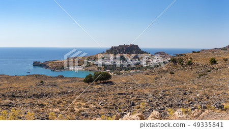 Lindos town cityscape, Rhodes island, Greece Lindos town cityscape, Rhodes island, Greece 49335841