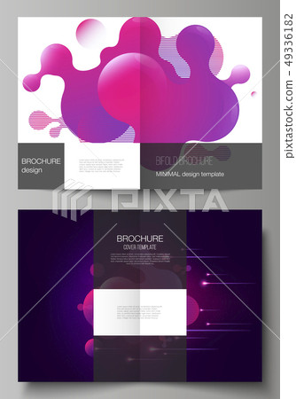 The vector layout of two A4 format modern cover mockups design templates for bifold brochure, flyer 49336182