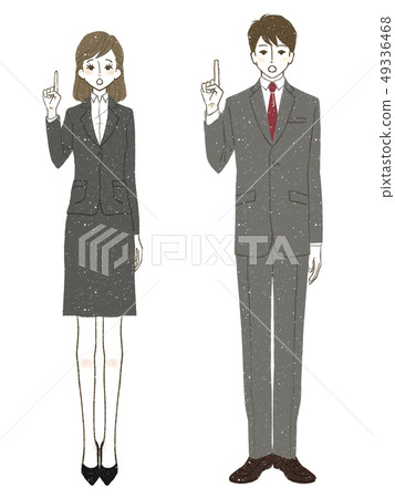 Suit-women-men-make a finger 49336468