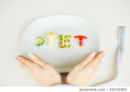 Diet. written with vegetables in healthy nutrition concept Diet. written with vegetables in healthy nutrition concept 49336963