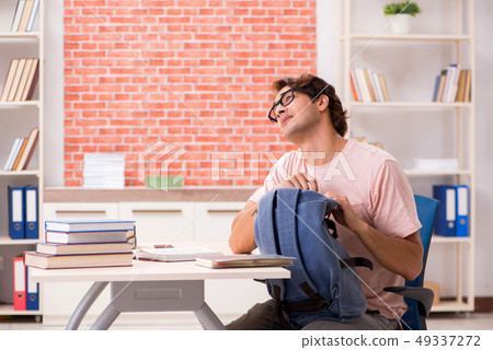 Young student preparing for college exams 49337272