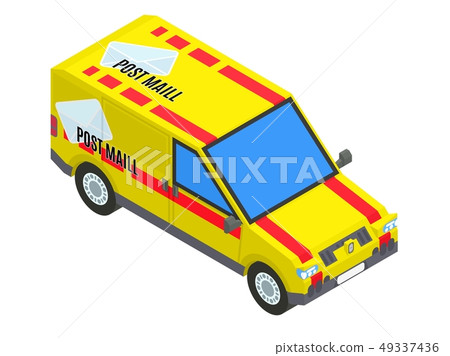 yellow postal isometric car stock vector image yellow postal isometric car stock vector image 49337436