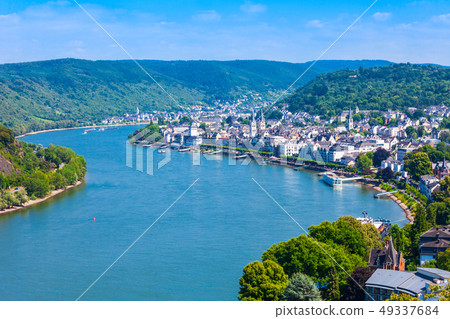 Boppard town aerial view, Germany 49337684