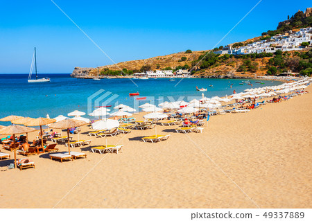 Lindos beach in Rhodes island 49337889
