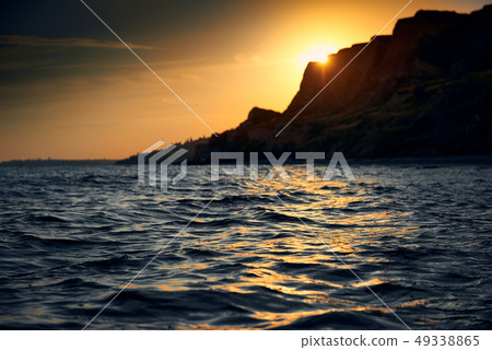 beautiful sunset, sea landscape, sea coast with 49338865
