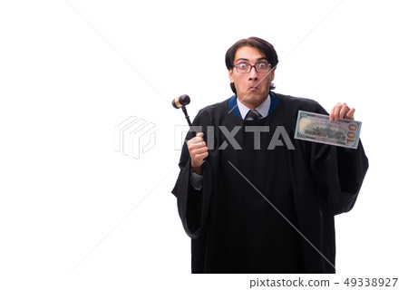 Young handsome judge isolated on white Young handsome judge isolated on white 49338927