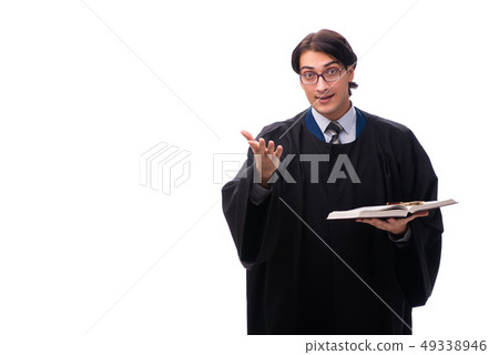 Young handsome judge isolated on white  49338946