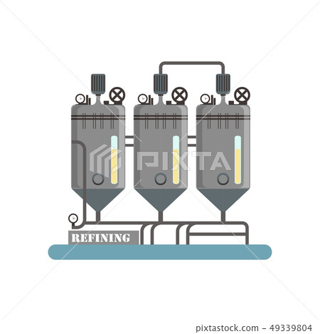 Refining, equipment for sunflower oil production vector Illustration on a white background 49339804