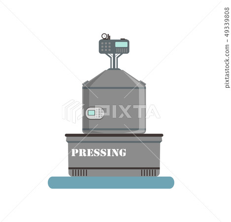 Pressing, equipment for sunflower oil production vector Illustration on a white background 49339808