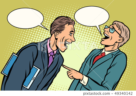 two businessmen meeting laughing two businessmen meeting laughing 49340142