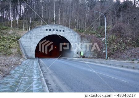 Photographing the scenery of Onami Tunnel, Nanae Town, Hokkaido 49340217