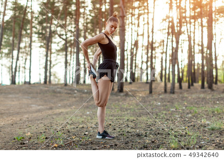 healthy lifestyle brunet fitness sporty woman 49342640
