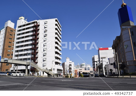 茨城縣取手站西口街景和國道6號線 茨城縣取手站西口街景和國道6號線 49342737