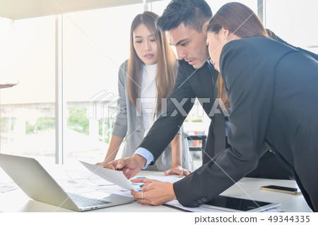 Financial report analysis and reviewing concept :CFO or chief financial officer sees financial Financial report analysis and reviewing concept :CFO or chief financial officer sees financial 49344335