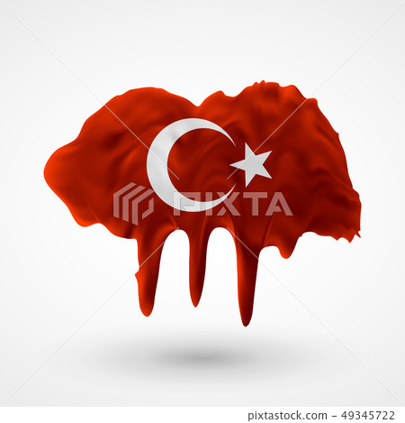 vector isolated Flag of Turkey painted colors 49345722