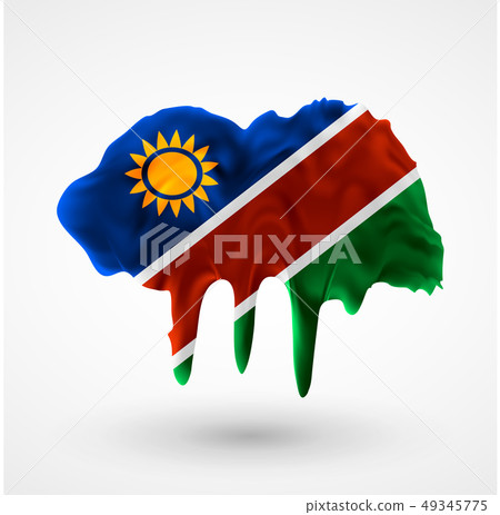 vector isolated Flag of Namibia painted colors - Stock Illustration ...