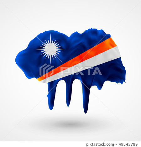 vector Flag of the Marshall Islands painted colors 49345789