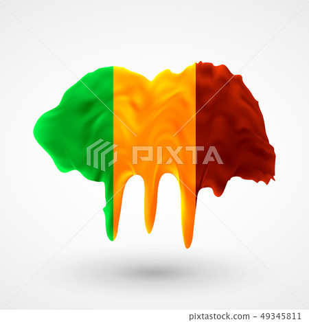 vector isolated Flag of Mali painted colors 49345811