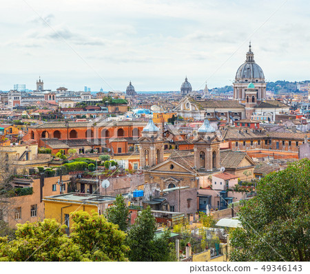 Rome city view from the Pincio Terrace 49346143