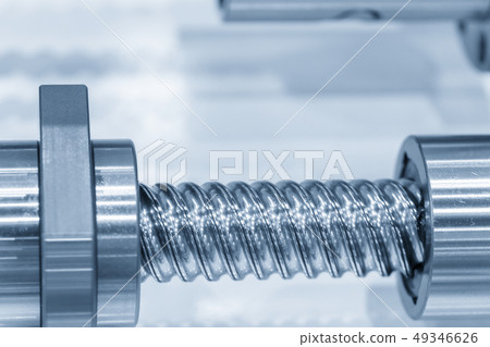 Closeup the lead screw spare parts . Closeup the lead screw spare parts . 49346626