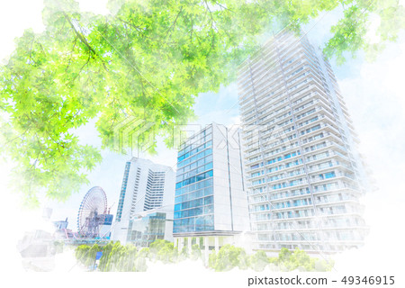 橫濱水彩風格的高層公寓 49346915